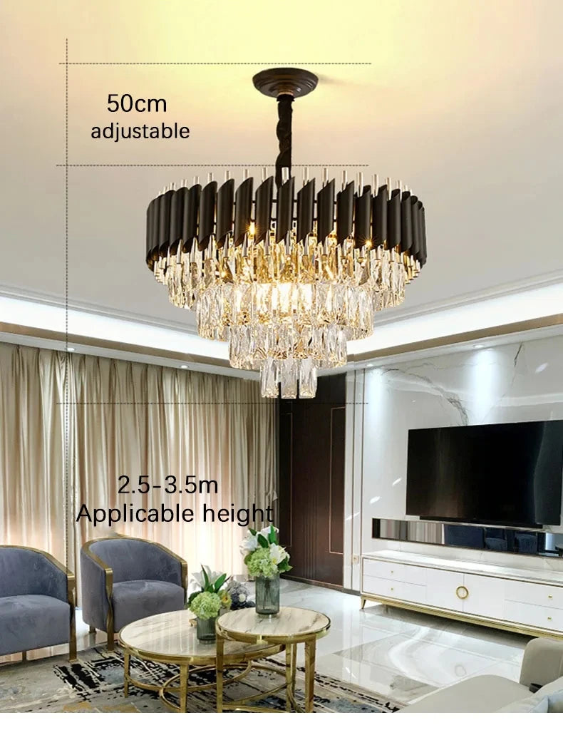 Luxury Modern Living Room Crystal Ceiling Chandelier Lighting Light Lustre Indoor Dining Bedroom Home Decor Hanging Pendant Lamp