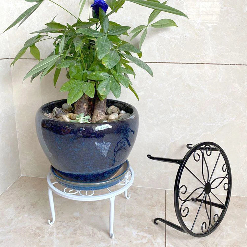 24cm Heavy Duty Metal Rustproof Iron Plant Stand Flower Pot Base Holder Home Garde  Indoor Outdoor Plant Display