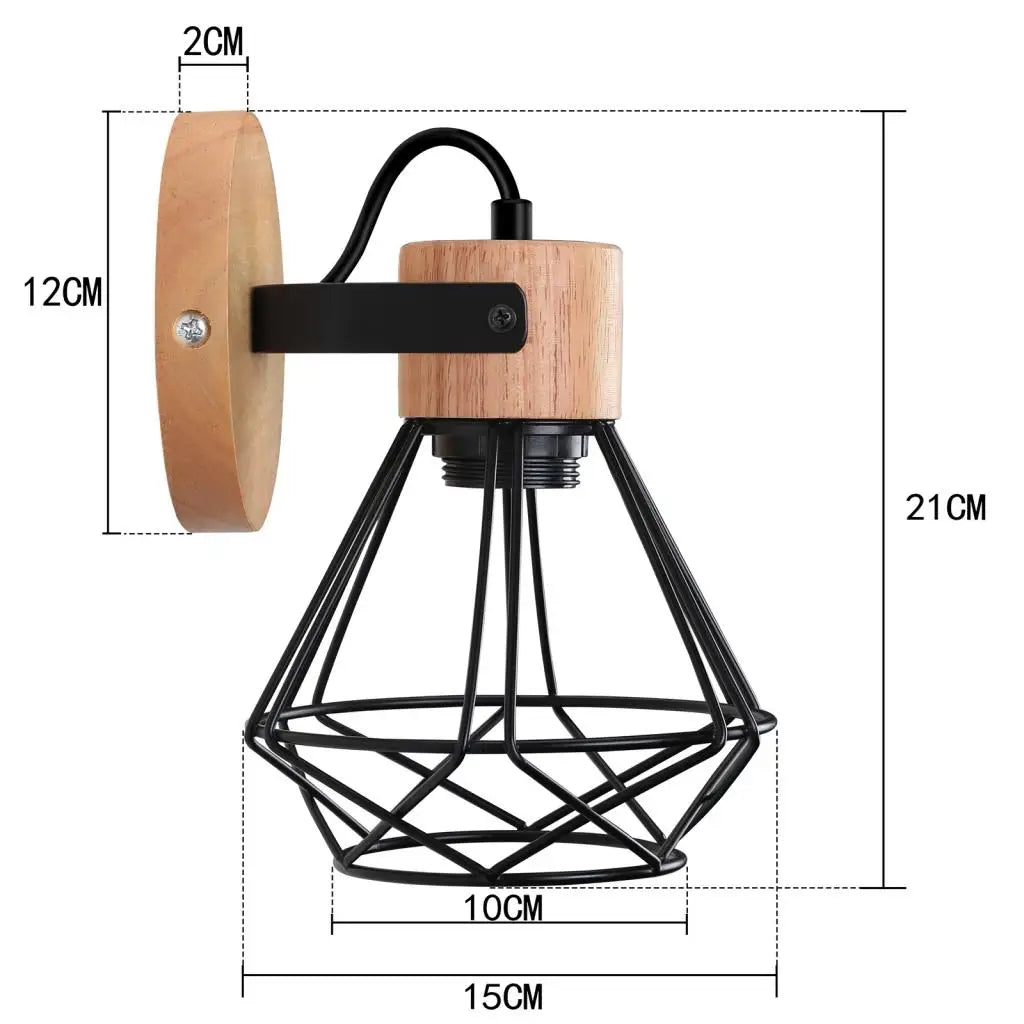 LED Wooden Wall Lights Vintage Wall Lamps Bedroom Bedside Lamp Shade Modern Wall Sconce for Kitchen Restaurant E27 Home Decor