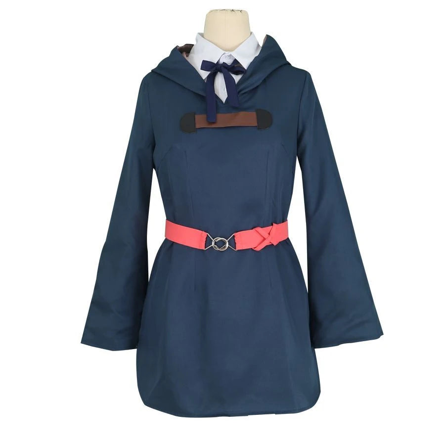 Anime Womens Costume Atsuko Akko Kagari cosplay Little Witch Academia Outfit Halloween Christmas Outfit Cloak Maid Dress