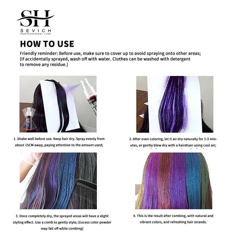 Hair Color Spray Hairs Dyed Hair Colour Styling Product Long Lasting Dye for Hair Beards Coloring Temporary Hair Colour Cream