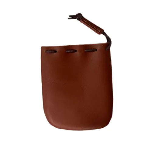 Drawstring Coin Storage Bag Handmade Genuine Leather Unisex Coin Purse Cow Leather Coins Money Pocket Retro Wallet Bags