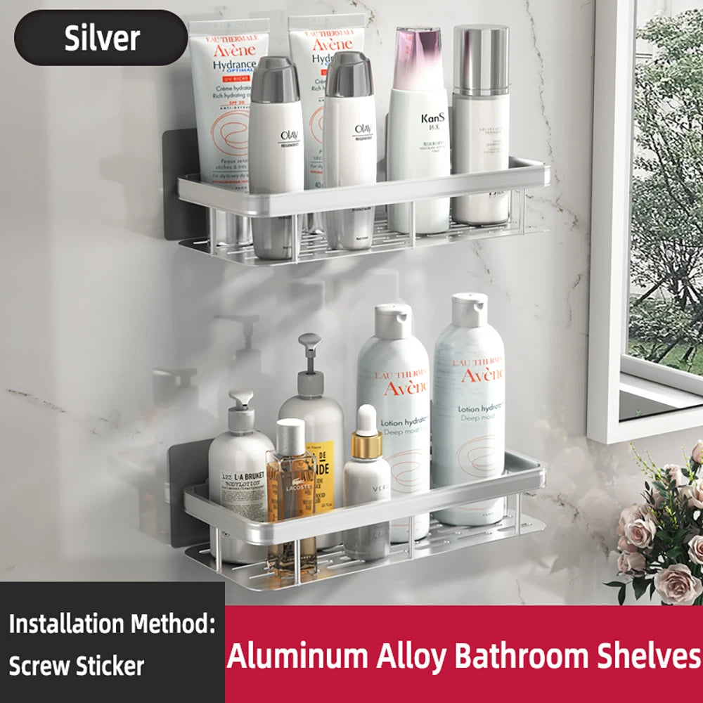 Bathroom Shelf Bathroom Towel Rack Shelves Wall Shower  Shampoo Rack No Drill Shelf Bathroom Tripod Storage Rack