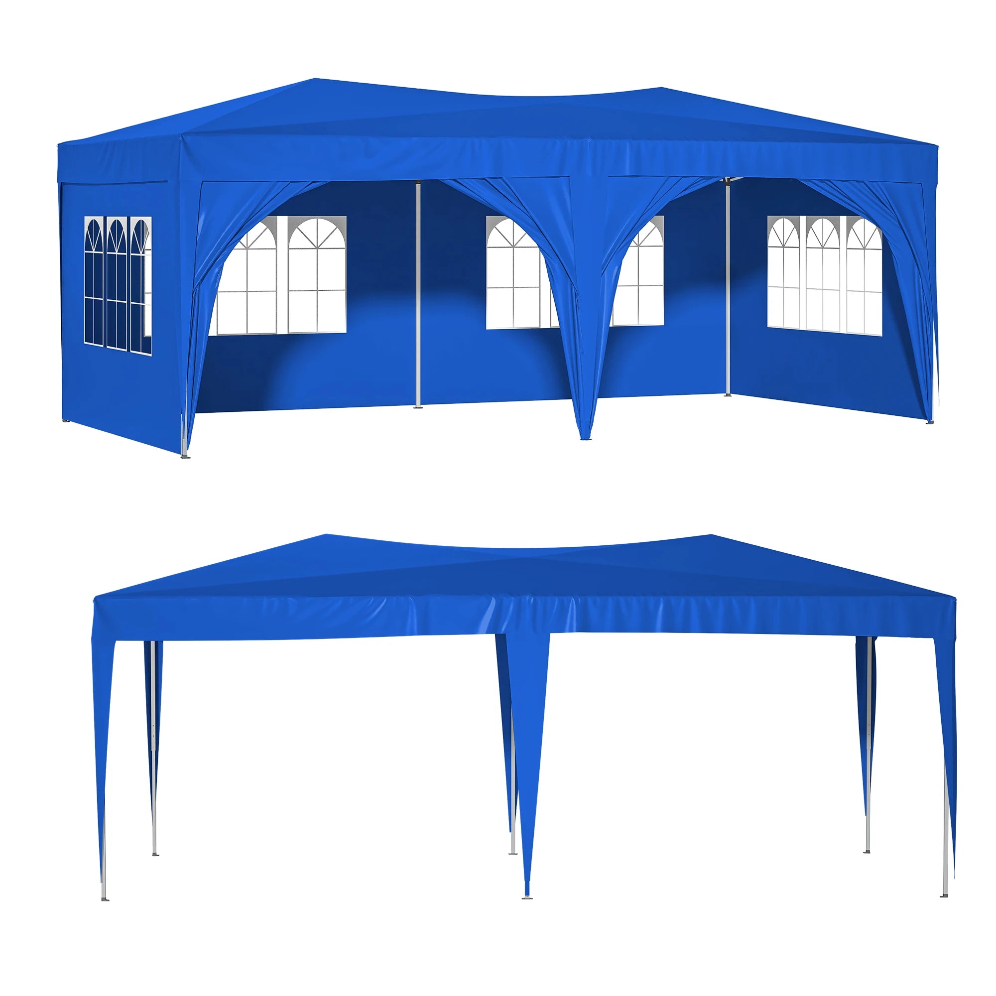 LZBEITEM 10' x 20' Pop Up Canopy Tent with 6 Removable Sidewalls & Carry Bag, Waterproof Anti-UV Party Wedding Tents Gazebo