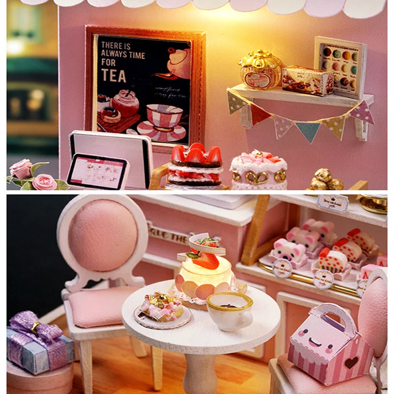 Mini Miniature Dollhouse DIY Small House Kit Making Room Toys Home Bedroom Decorations With Furniture Wooden Craft Doll houses