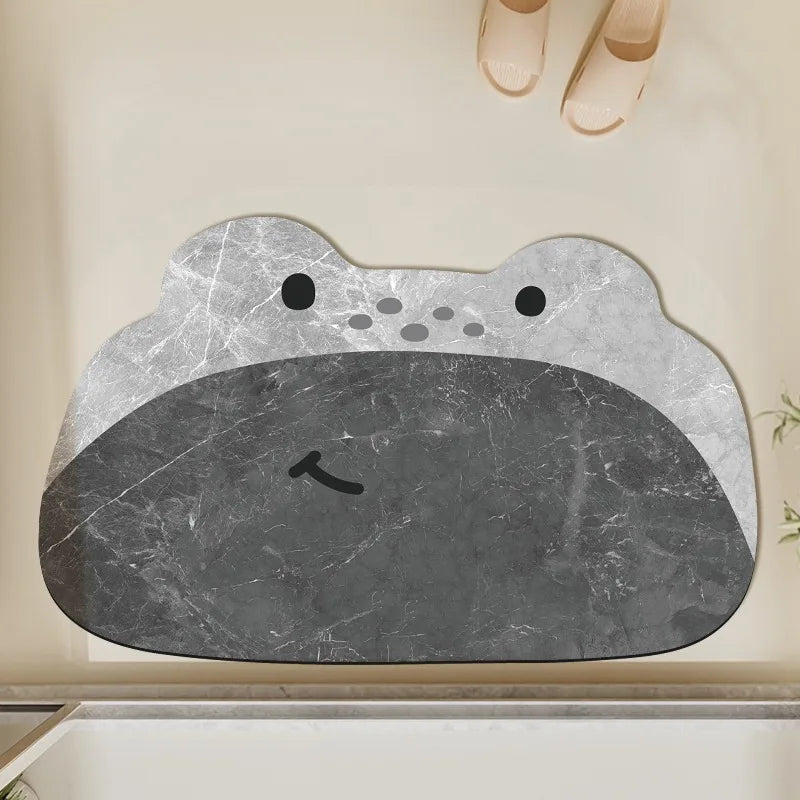 Bathroom Carpet Non-slip Water-absorbent Dirt-resistant Floor Mat Cute Animal Head Pattern Rug Irregular Size Home Decor Mats