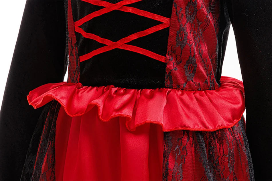 Halloween children Costumes Girls Princess Dresses Ghost Clothes Horror Vampire Cloak Performance Costumes Carnival Outfit