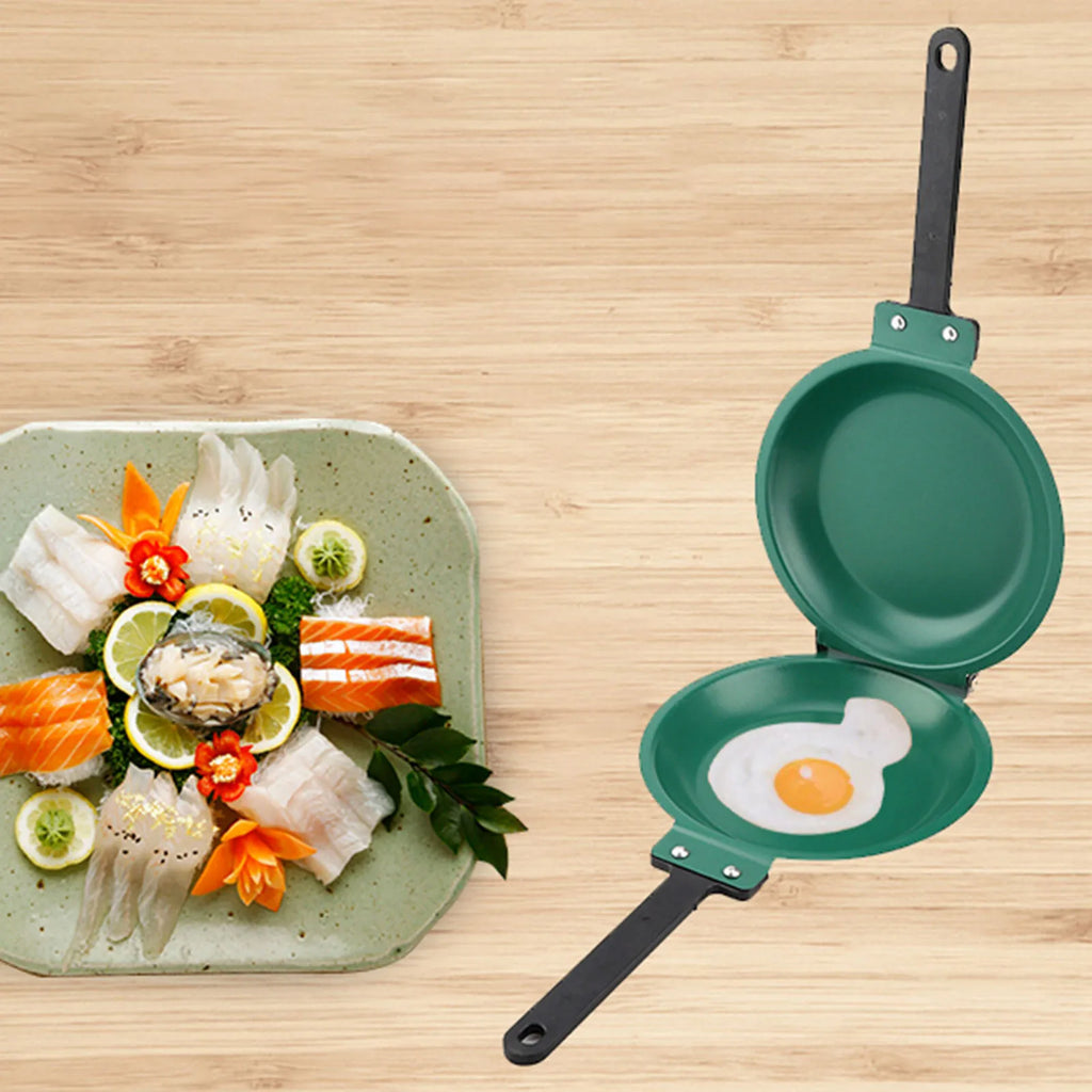 New Double Sided Pancake Pan Frying Pot Cookware for Kitchen Omelet Steak Ham Pans Kitchen Gas Stove Utensils Cooking Pot ﻿