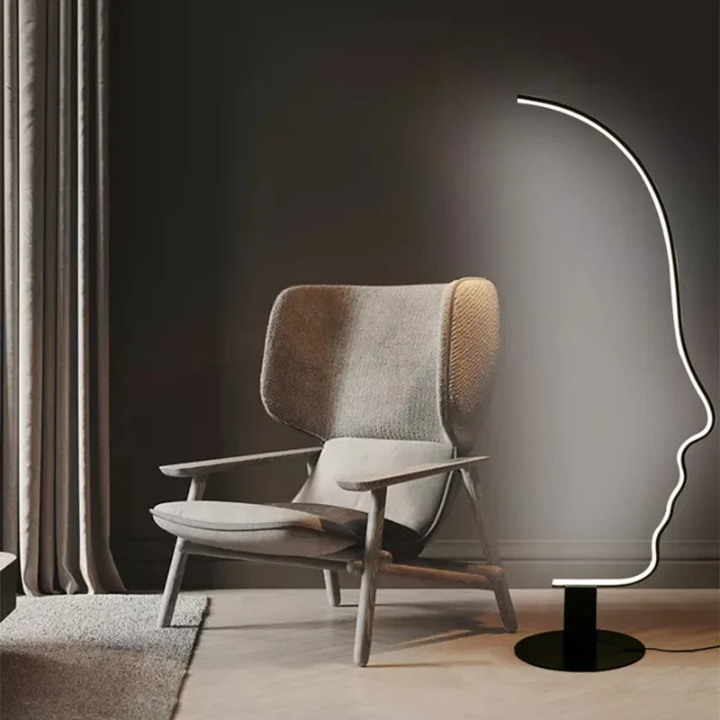 Nordic Human Face Led Floor Lamp For Living Room Bedroom Bedside Standing Light Modern Home Decor Indoor Lighting Lustre Fixture