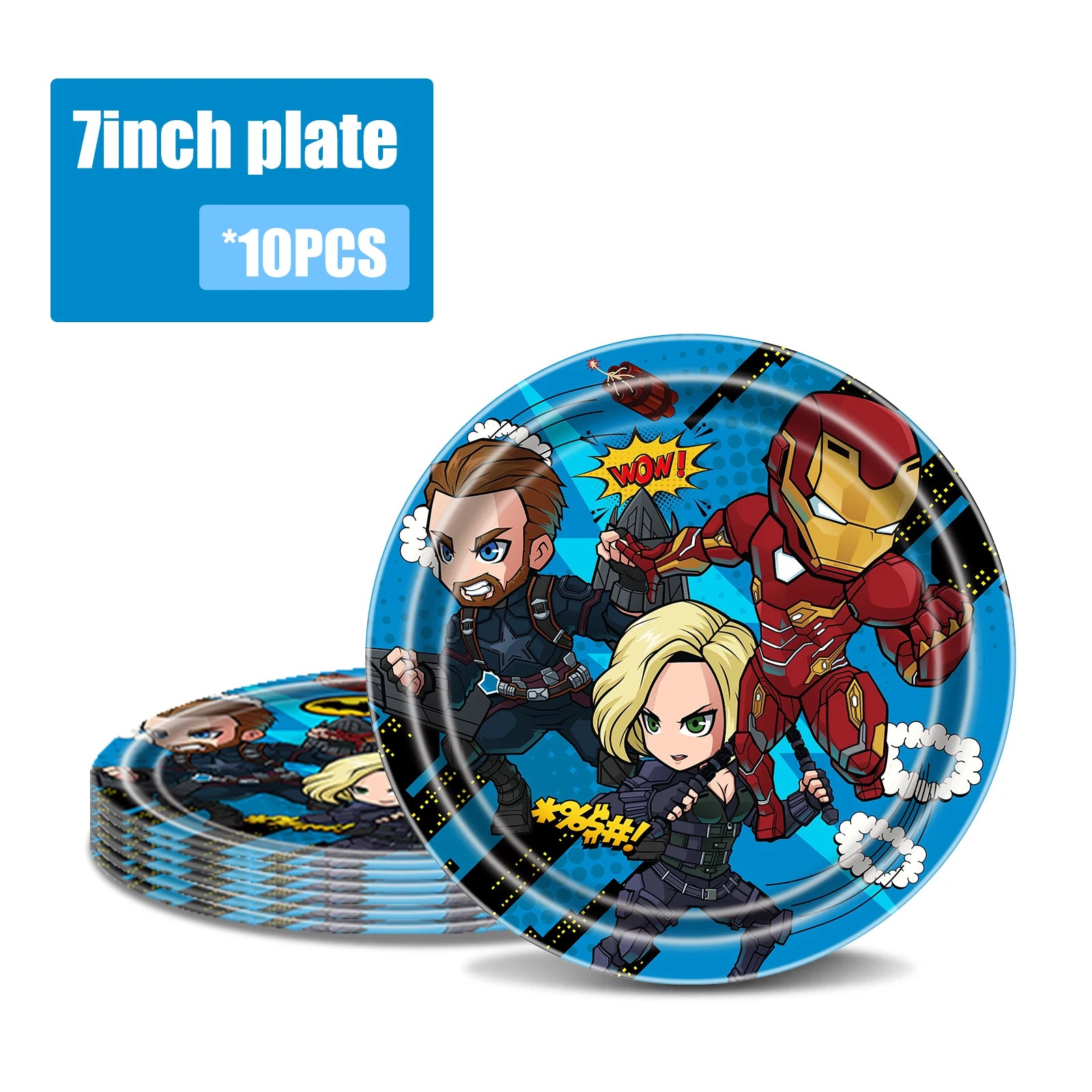 Marvel The Avengers Birthday Supplies Disposable Plate Napkin Cup Tablecloth Balloon for Kids Boy Superhero Party Decorations