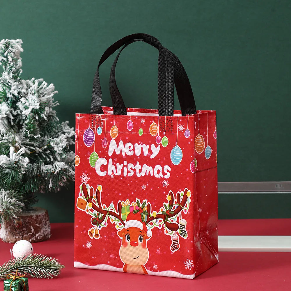 Christmas Gift Bags Non-Woven Christmas Bags Christmas Decorations for Home 2024 Navidad Natal Gifts New Year 2025 Packing Bag