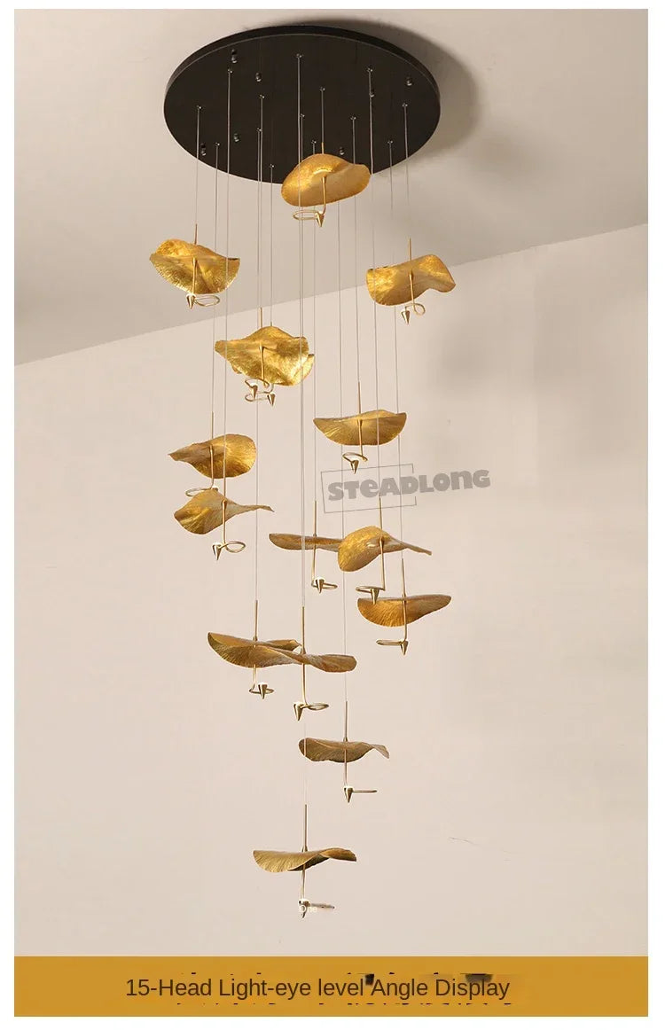 Nordic Modern LED Ceiling Chandelier for Living Dining Room Staircase Pendant Lamp Home Decor Lighting Suspension Design Fixture