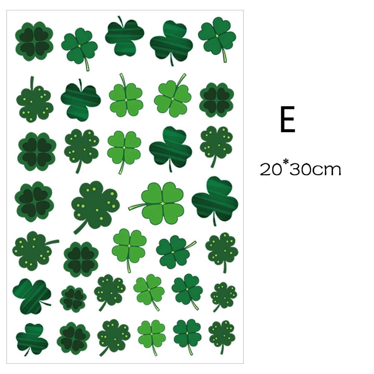 1/5Pc St. Patrick's Day Theme Double-Side Window Stickers Shamrock Wall Sticker for Home Irish Saint Party Background Decoration
