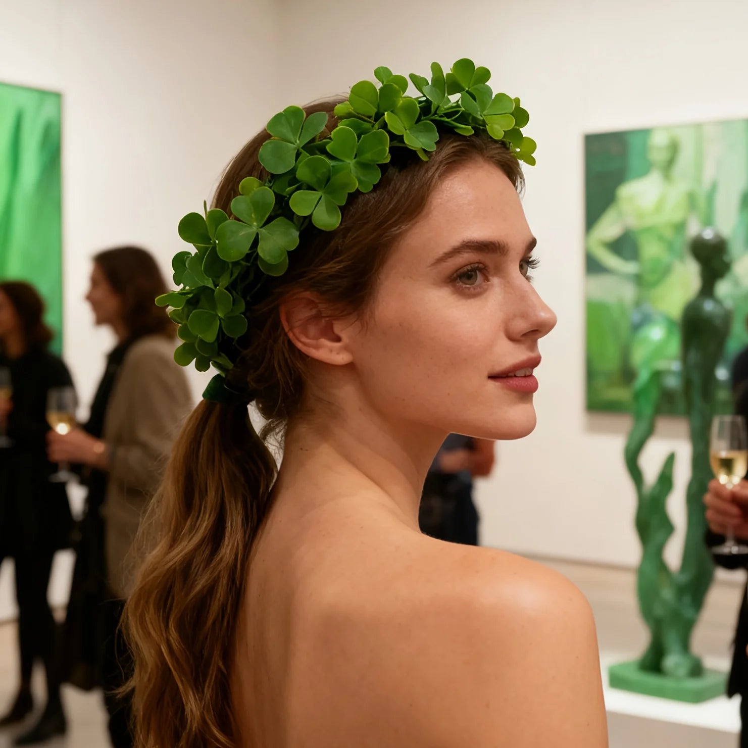 St. Patrick'S Day Green Floral Headband | Irish Style Plastic Flower Crown for Women and, Party Accessory.