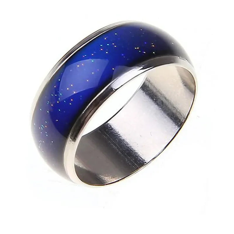 Unisex 6mm Wide Simple Fashion Mood Sense Warm Color Changing Ring