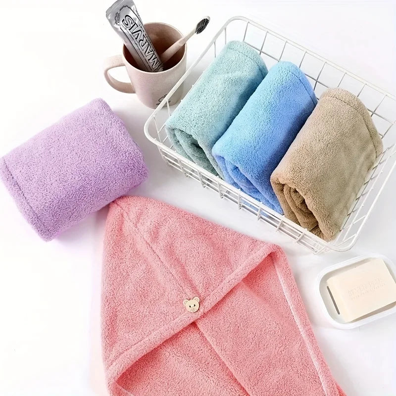 Women Long Hair Quick-Dry Hair Towel Soft Microfiber Towels Shower Cap Towel Bath Hats for Women Dry Hair Cap Lady Turban Head