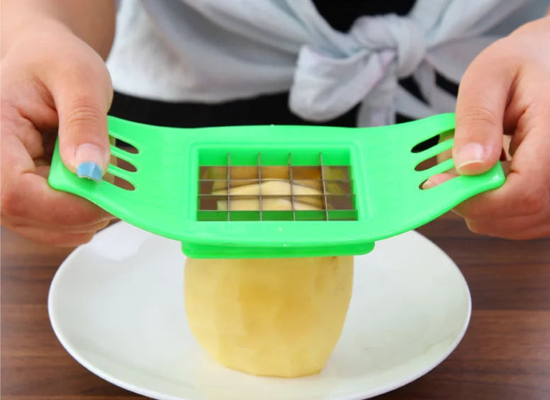 Potato Cutter Stainless Steel French Fries Cutter Potatoes Cutter Chopper Chips Making Tool Home Kitchen Gadgets Accessories
