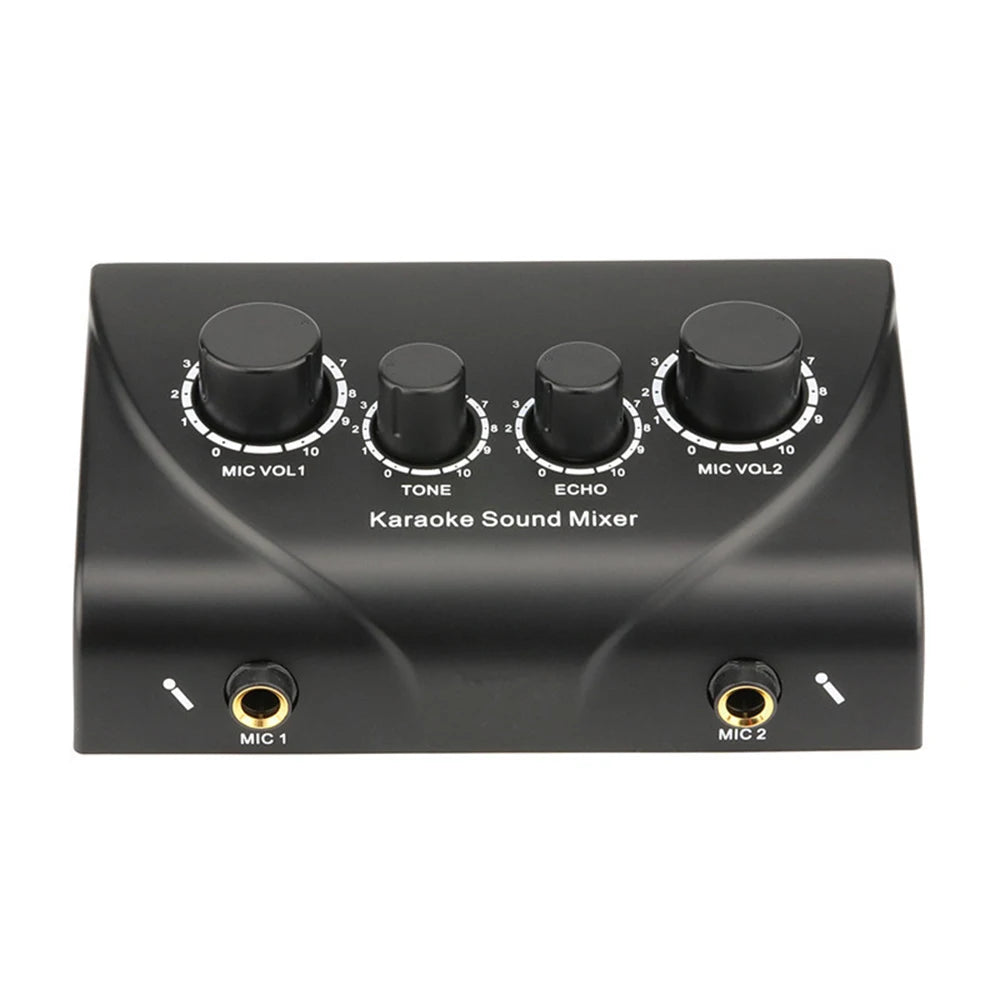 Portable Karaoke Sound Mixer Professional Dual Mic Inputs Audio System  Digital Audio Sound Machine Echo OK Mixer System