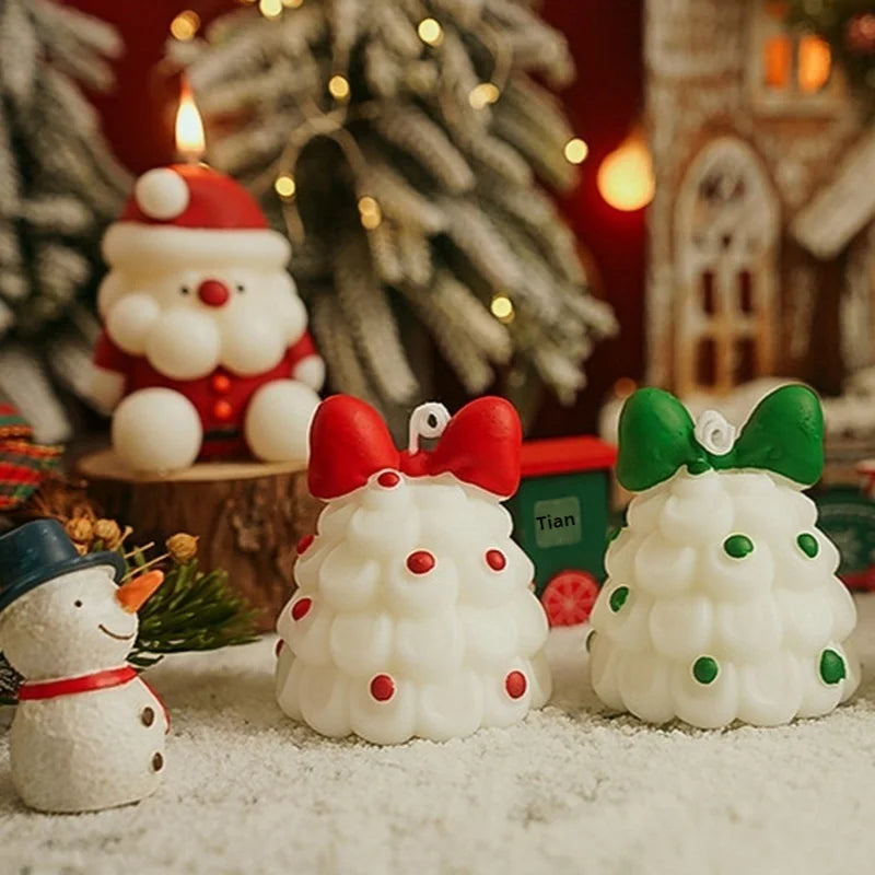 Cute Christmas Tree Scented Candles Handmade Fragrance Creative Ornaments Aromatherapy Xmas Gifts Birthday Gift Home Decor