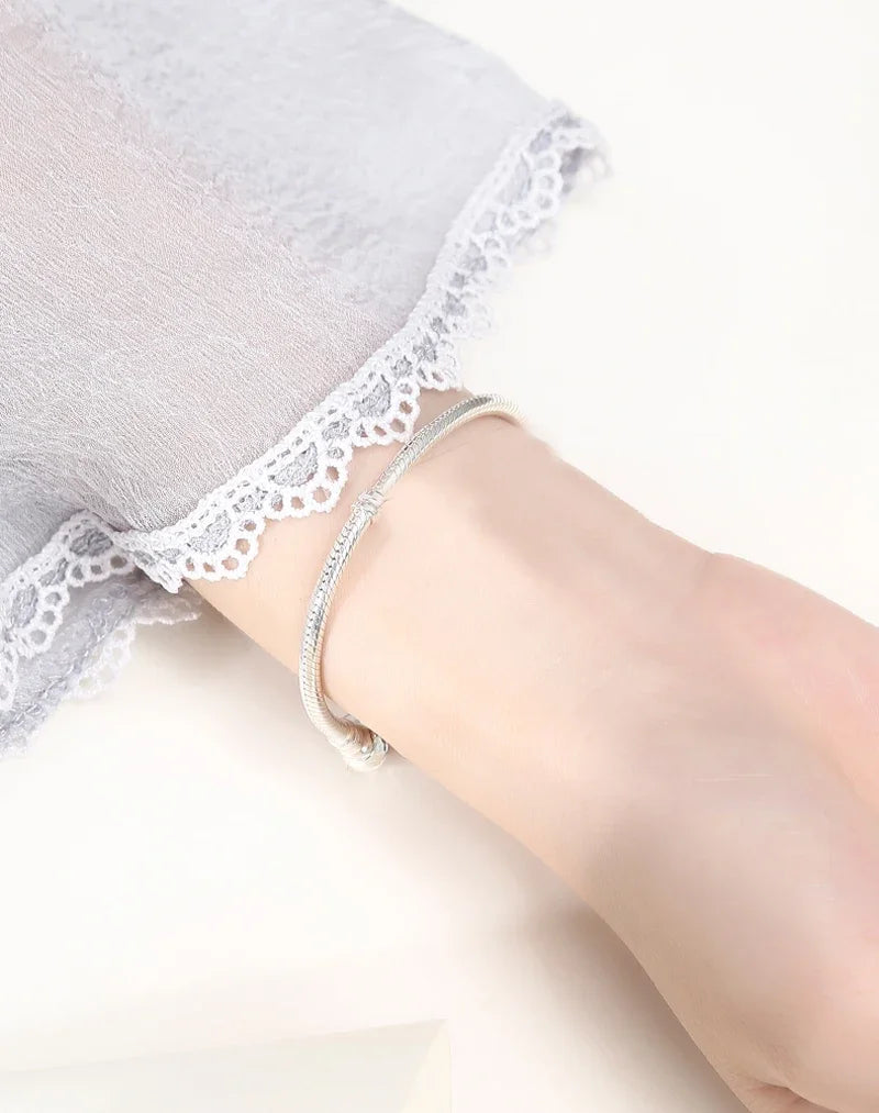Hot Selling High Quality Authentic 925 Sterling Silver Snake Chain Bracelets Brand Charm Pandor bracelet For Women Jewelry