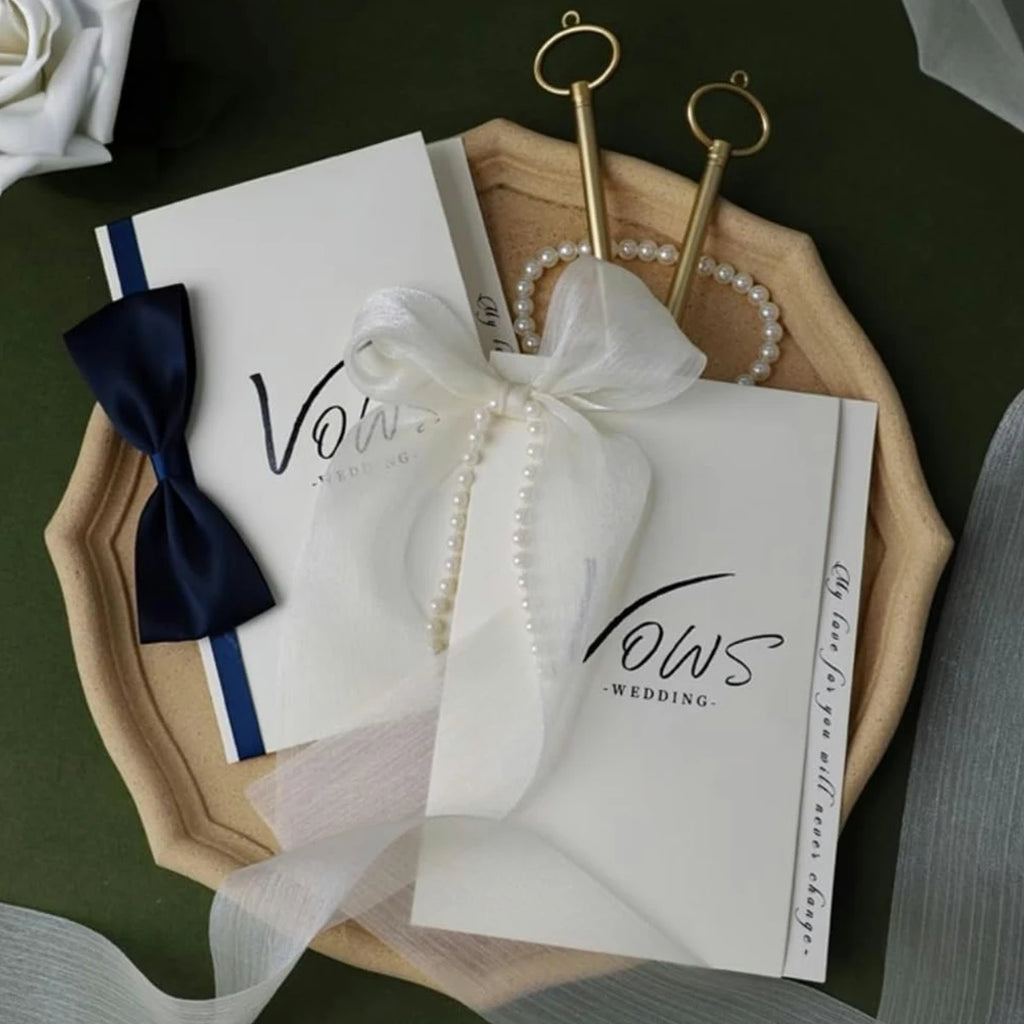 Wedding Vow Book Set, Minimalist Design for Couple, Green & White, Wedding Keepsake with Vows & Declarations, Bestseller