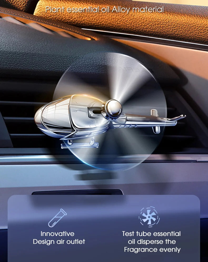 Car Air Freshener Mini Helicopter Rotating Aromatherapy Purifie Odors Car Perfume Essential Oil Diffuser Car Vent Aromatherapy