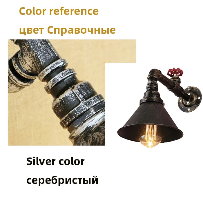 Loft Antique Industrial Aisle Bar Wall Lamp Clothes Shop Balcony Cafe Wall Light Tv Background Home Decor Water Pipe Wall Lamp