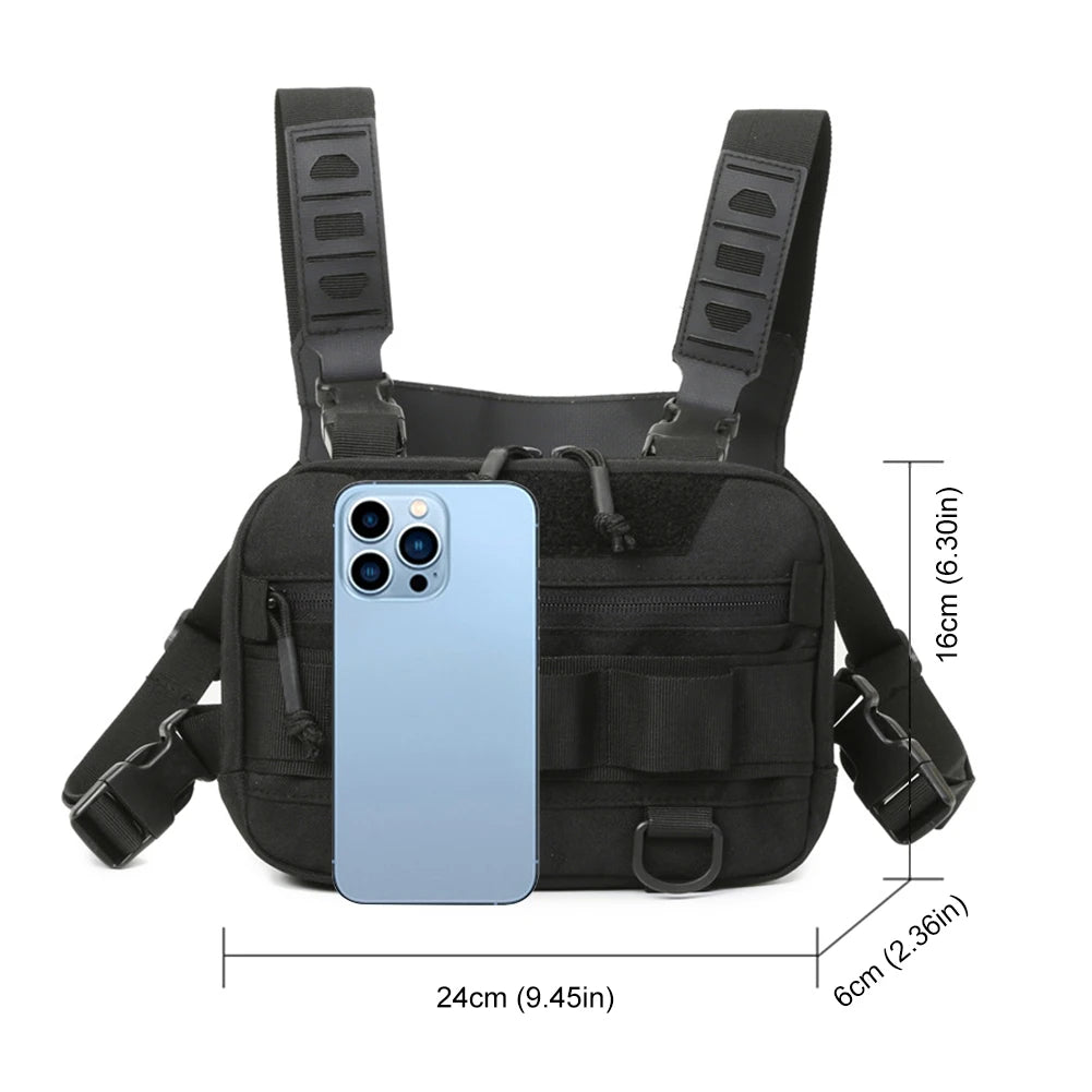 Fishing Chest Bag Men's Tactical Bags Waterproof Molle Nylon Climbing Camping Backpacks Outdoor Travel Vest Backpack Fanny Pack