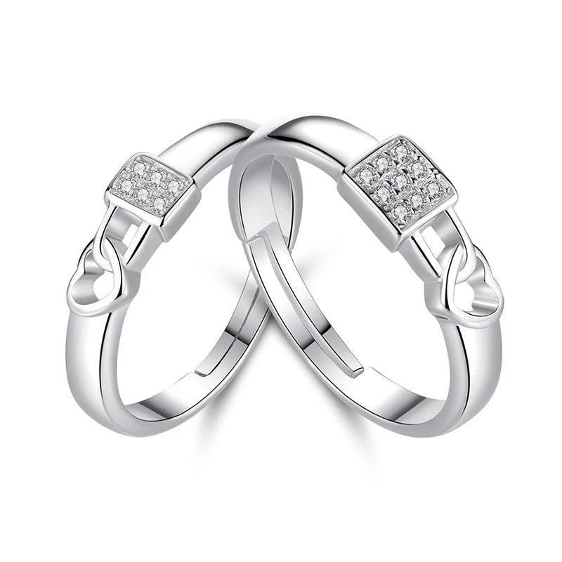 Classic Couple Rings For Men Women CZ Stone Trendy Wedding Lovers' Ring Jewelry Romantic Valentine's Day Present Ring Accessory
