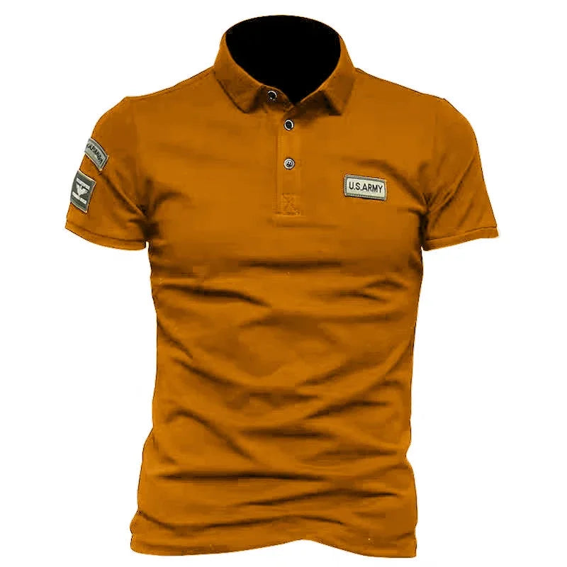 New Men Short Sleeve Breathable Polo Shirts Embroidered T Shirt for Men Lightweight Solid Color Tops Button Shirts