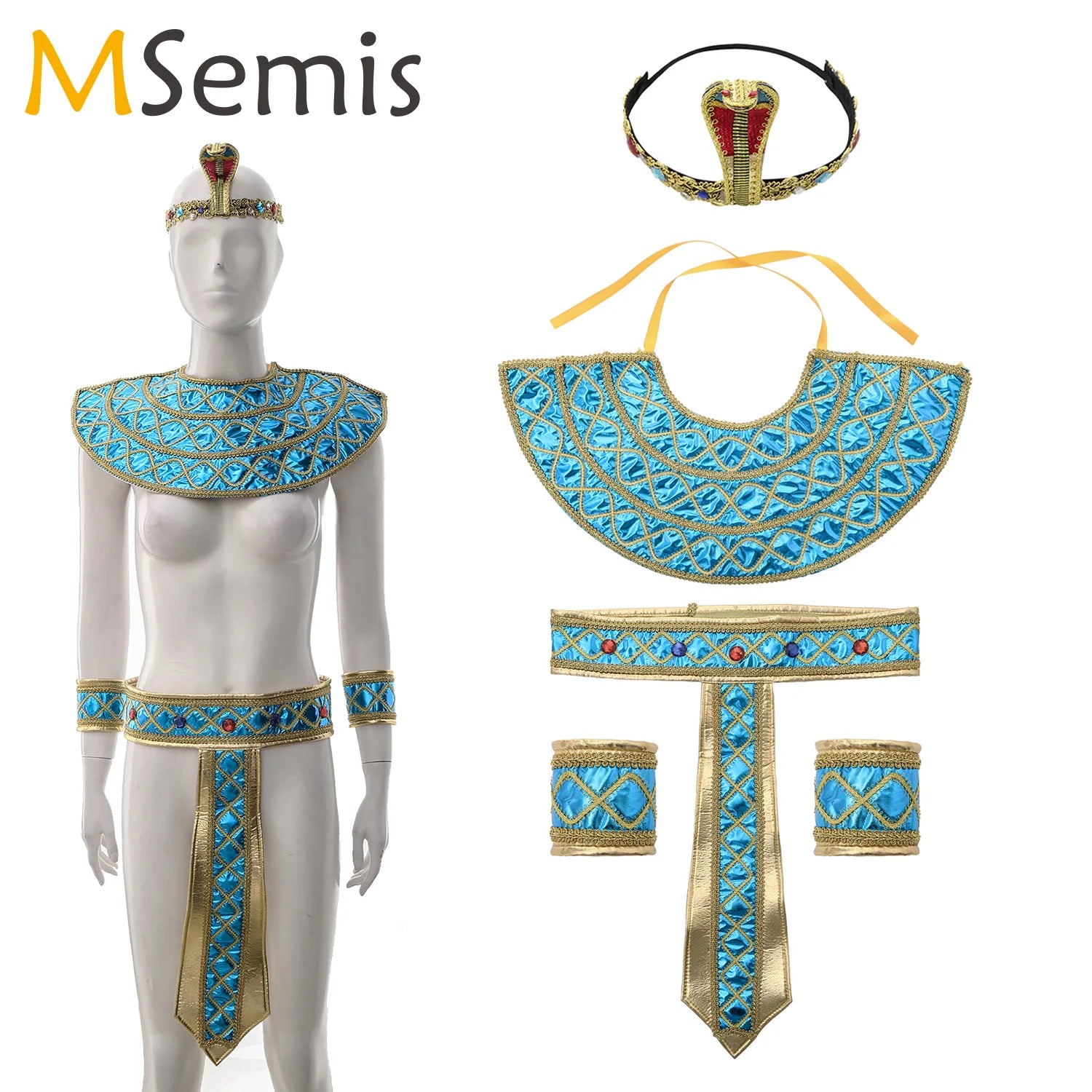 Halloween Costumes Ancient Pharaoh Egypt King Egyptian Cleopatra Queen Costume Accessories Priest Cosplay Clothing for Men Wome