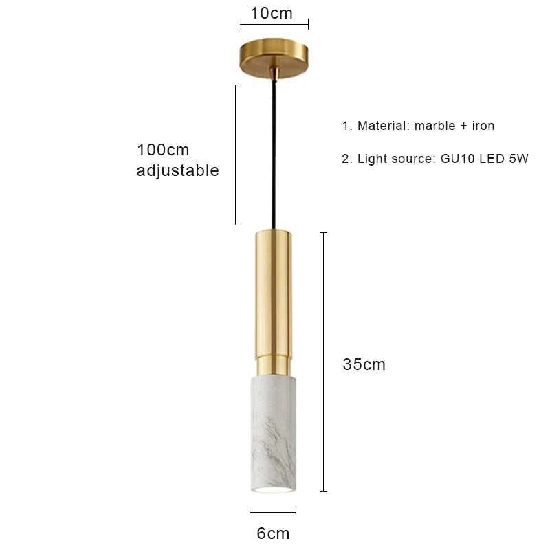 Marble Led Art Pendant Light Modern Nordic Light Luxury Pendant Lamp Indoor Lighting Home Decor For Living Room Bedroom Hotel