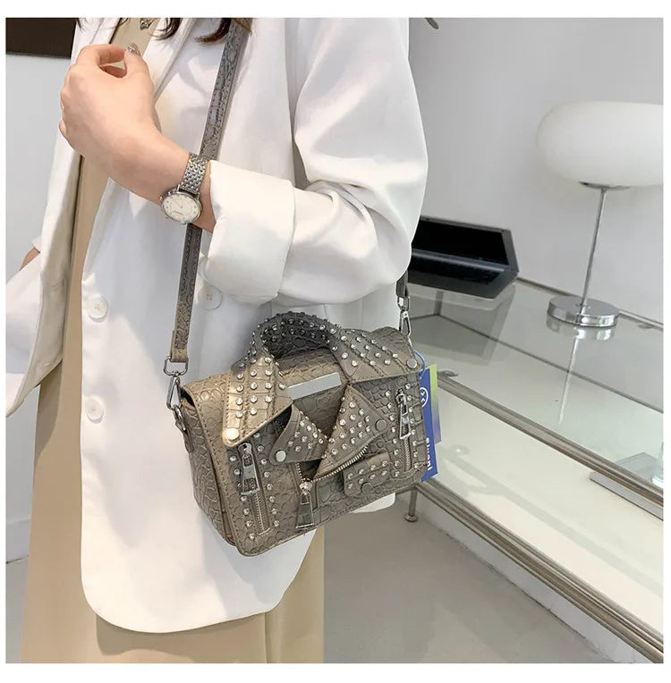 Fashion Jacket Design Crossbody Bag Rivet Clothes Shape Women Handbag Purse Brand Designer Lady Shoulder Bags Luxury Women's Bag
