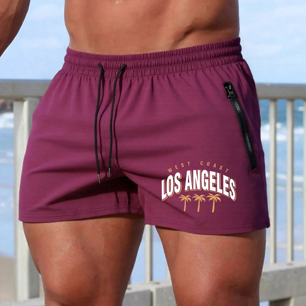 Men's Swimming Trunks Summer Gyms Fitness Bodybuilding Coconut Tree Print Beach Shorts Boxer Trunks Men Running Sport Sportwaer