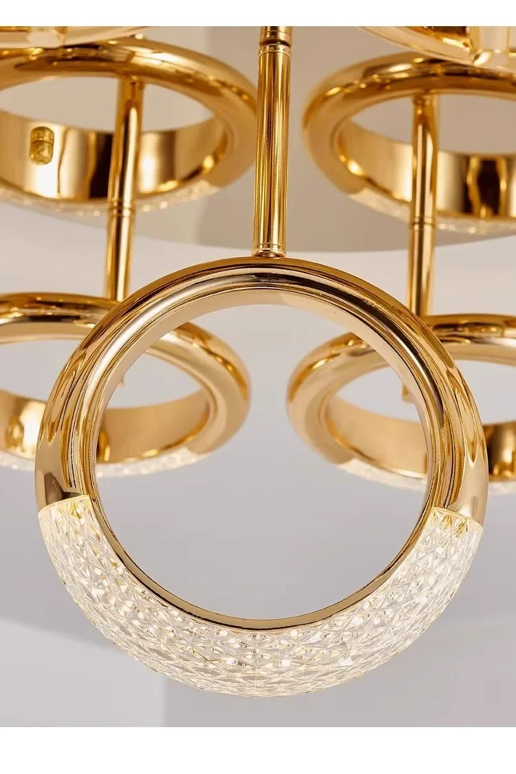 Modern Chandelier For Living Room Bedroom Nordic Golden Ring Ceiling Lamp Luxury Home Decor Indoor Ceiling Light Lustre Fixtures