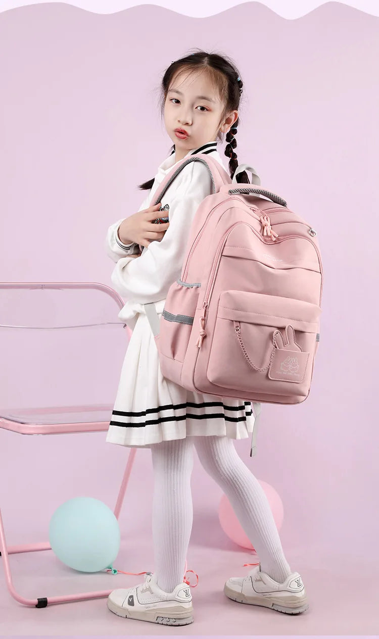 Fengdong kids school bag cute school backpack for girls children kawaii bookbag primary students gift large capacity backpack