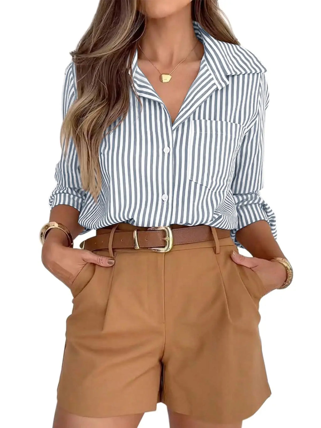 Woman Clothing Informal Long Shirt Shirt, Women's Lingerie, Cardigan Open And Stylish, Polyester Style, Full Decorative Length