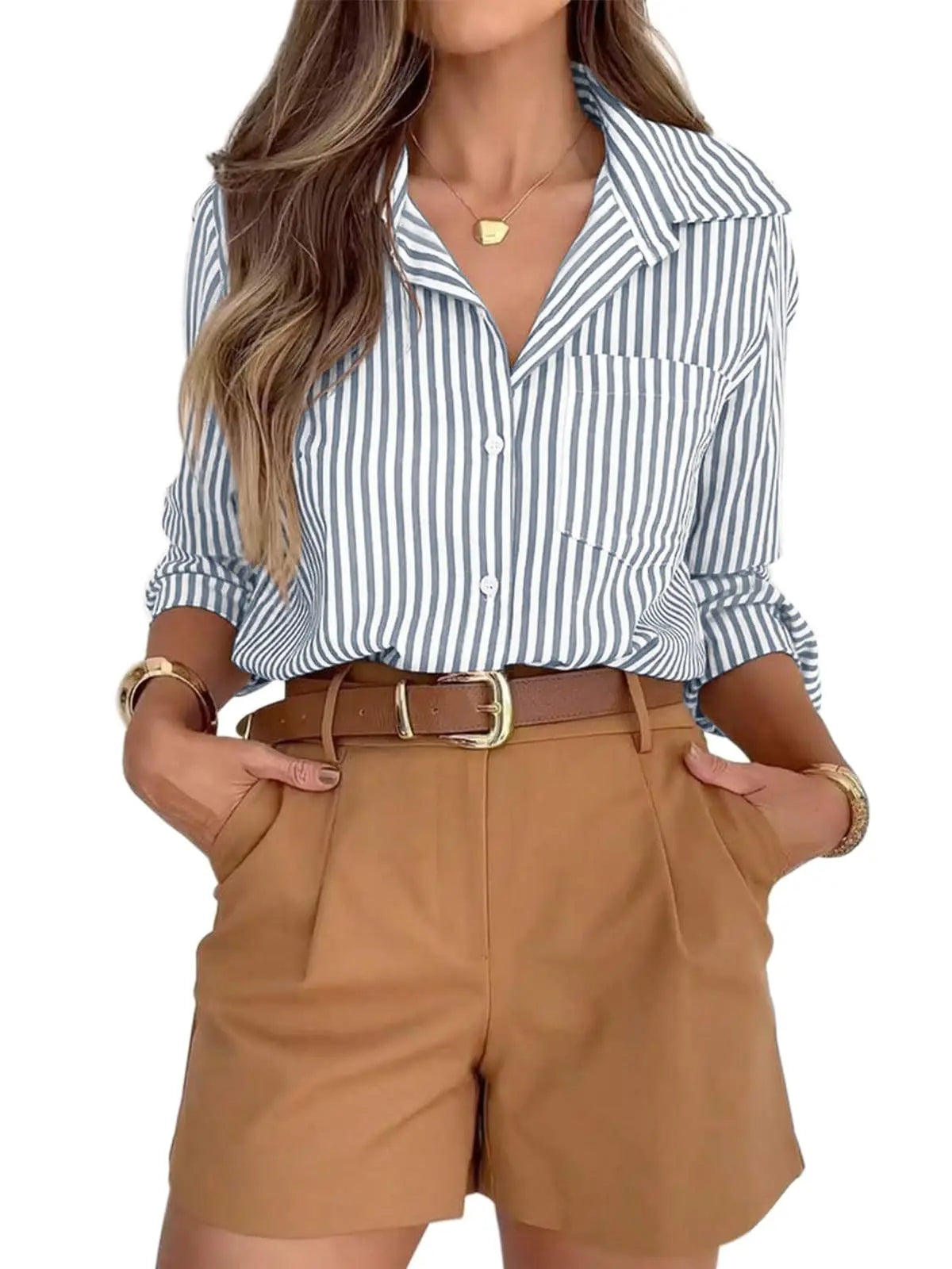 Woman Clothing Informal Long Shirt Shirt, Women's Lingerie, Cardigan Open And Stylish, Polyester Style, Full Decorative Length