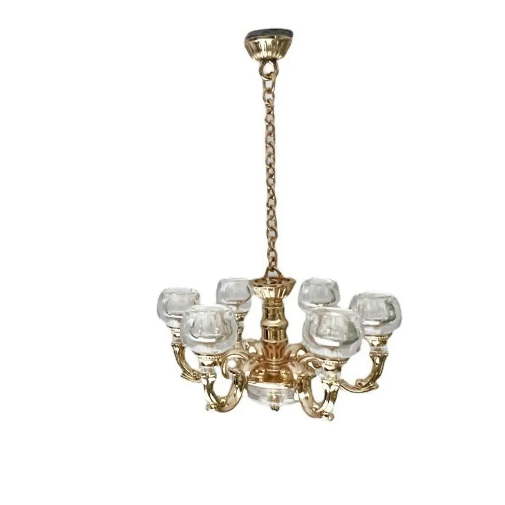 Dollhouse Light 1:12 Scale Floor/Ceiling/Wall Lamp Miniature Retro Chandelier Doll Accessories Scene Model Mini Furniture Gift