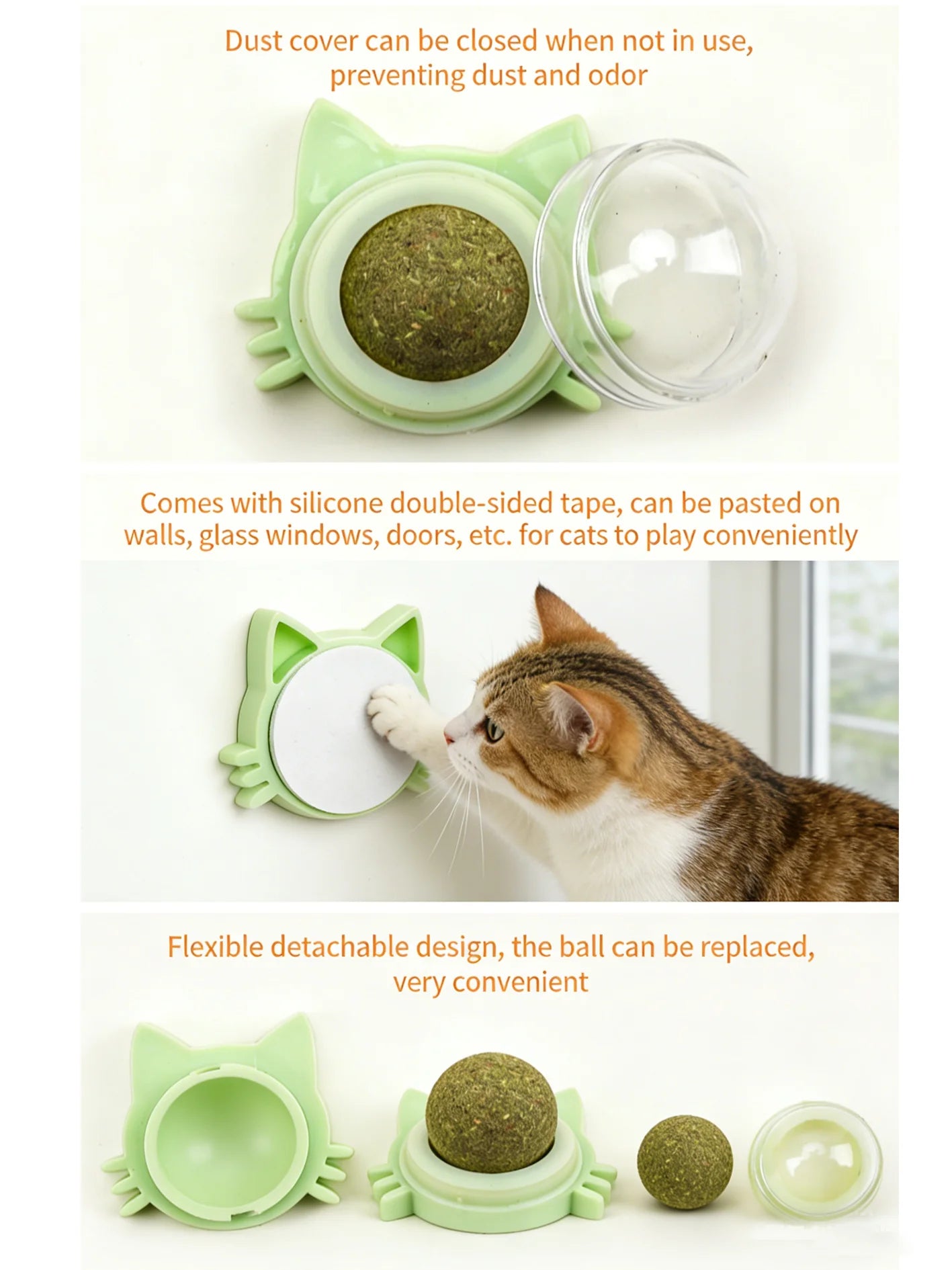1 Pc Cat Mint Ball kittens's Safe Healthy Edible Toy Clean Mouth And Relieve Boredom