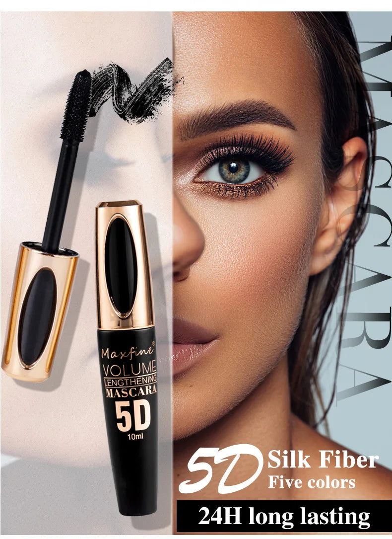 5D Mascara Makeup Waterproof Sweatproof Non-smudgy Non-smudge Natural Lengthening Lasting Cosmetics Makeup Cosmetic