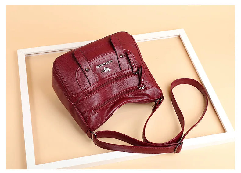 Soft Leather Mother Bag Large Capacity Fashionable Shoulder Crossbody Bag for Women