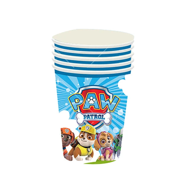 Skye Paw Patrol  Birthday Party Decoration Kids Shower Boys Girls Tableware Supplies Tablecloth Balloon Cake Topper Straw