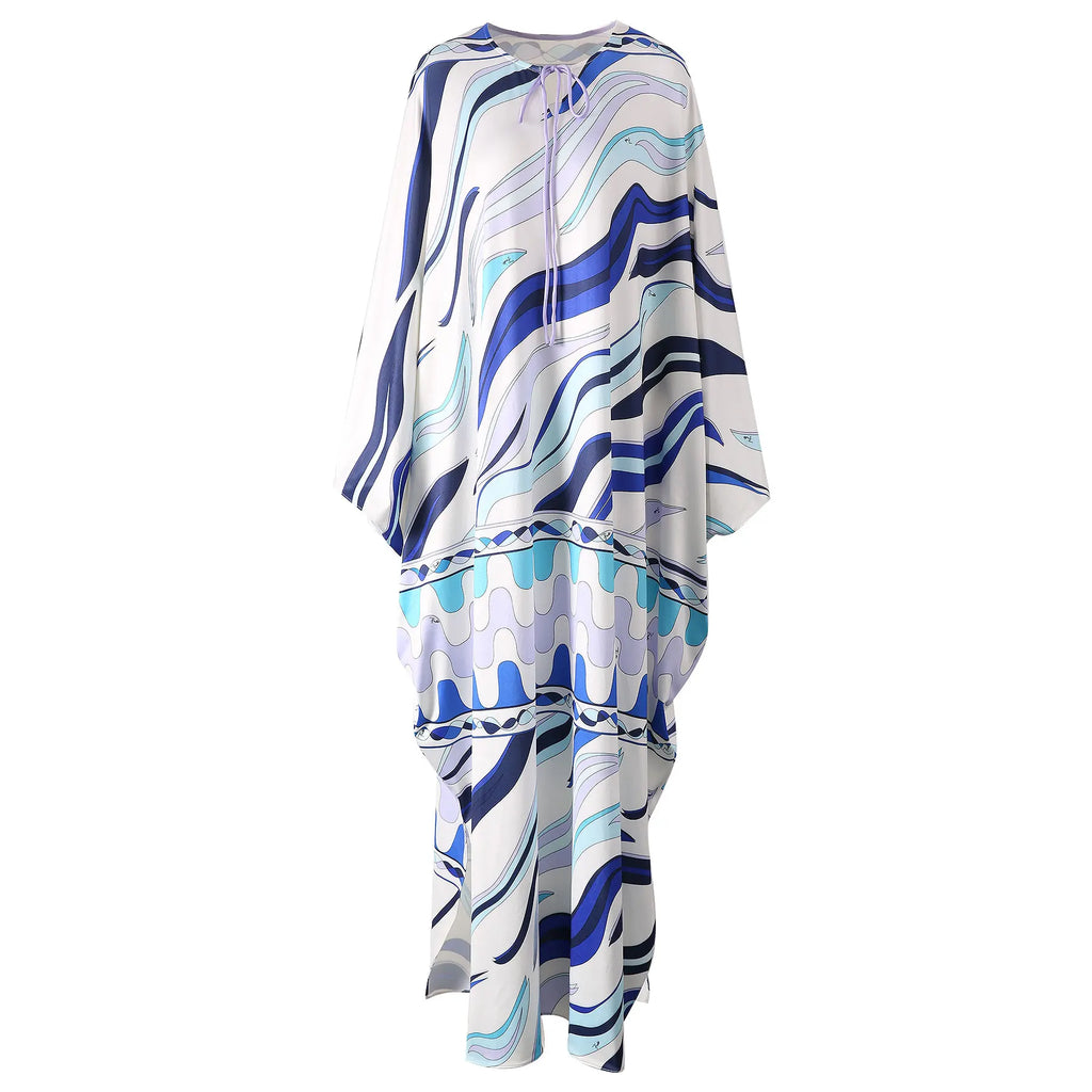 Women's Clothing Elegant Dress Robe Casual Comfortable Breathable Long Vestidos Fashion Loose Round Neck Printed Dress New