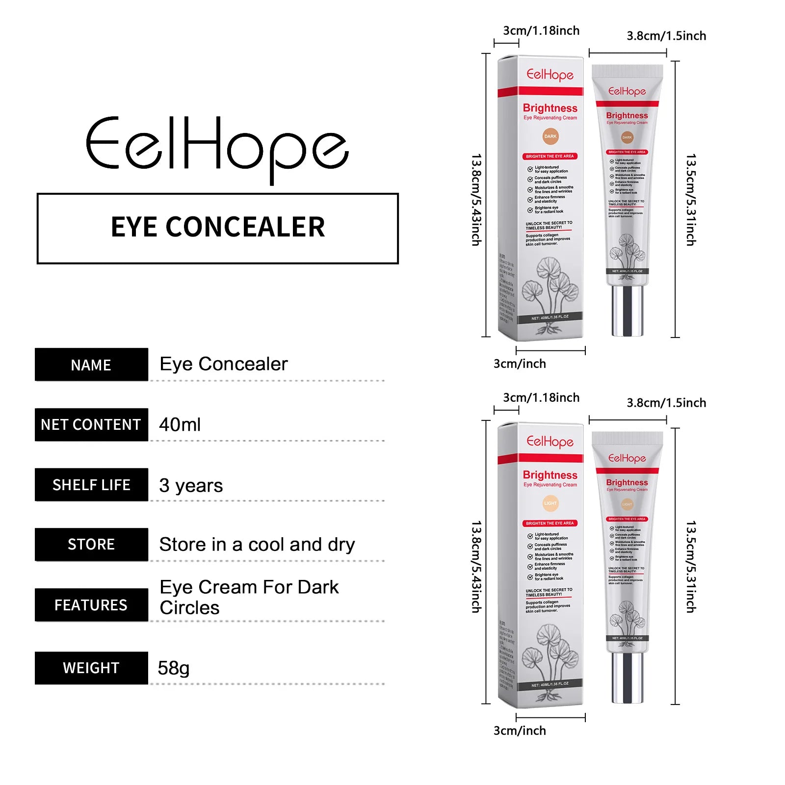 Eyes Dark Concealer Invisible Eye Dark Circles Cover Acne Light Concealer Brighten Lacrimal Groove Facial Make up Base Cosmetics