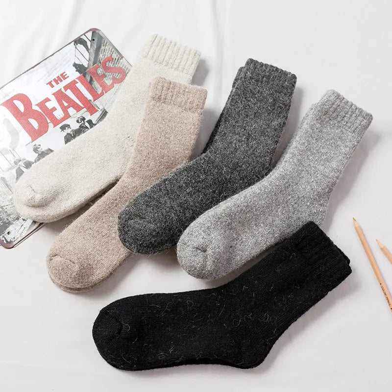 Men's Socks Winter Socks Calceta Hombre Skarpety Meskie Harajuku Super Plush Warm Funny Thickened Solid Socks Merino Wool Socks