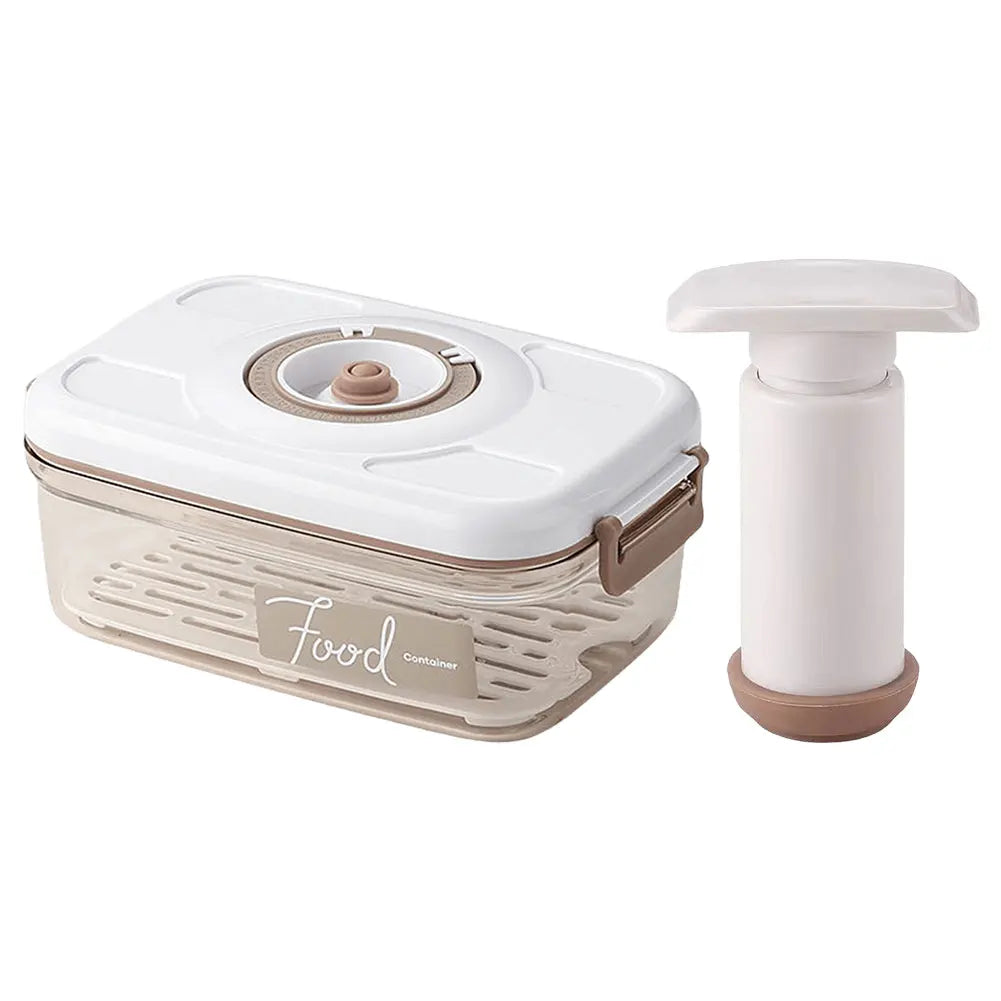 Vacuum Food Storage Container with Vacuum Pump Refrigerator Food Preservation Box with Removable Drain Plate Kitchen Storage Box