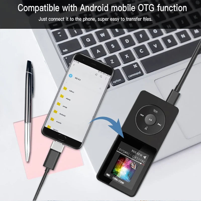 Portable MP3 Player With LCD Digital Display FM Radio Video Hifi MP3 Player E-books Support Bluetooth Lossless Music Player