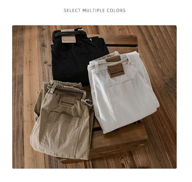 2025 New Men's clothing, Japanese workwear, pants, versatile, loose fit, youth heavyweight casual workwear, men's pants