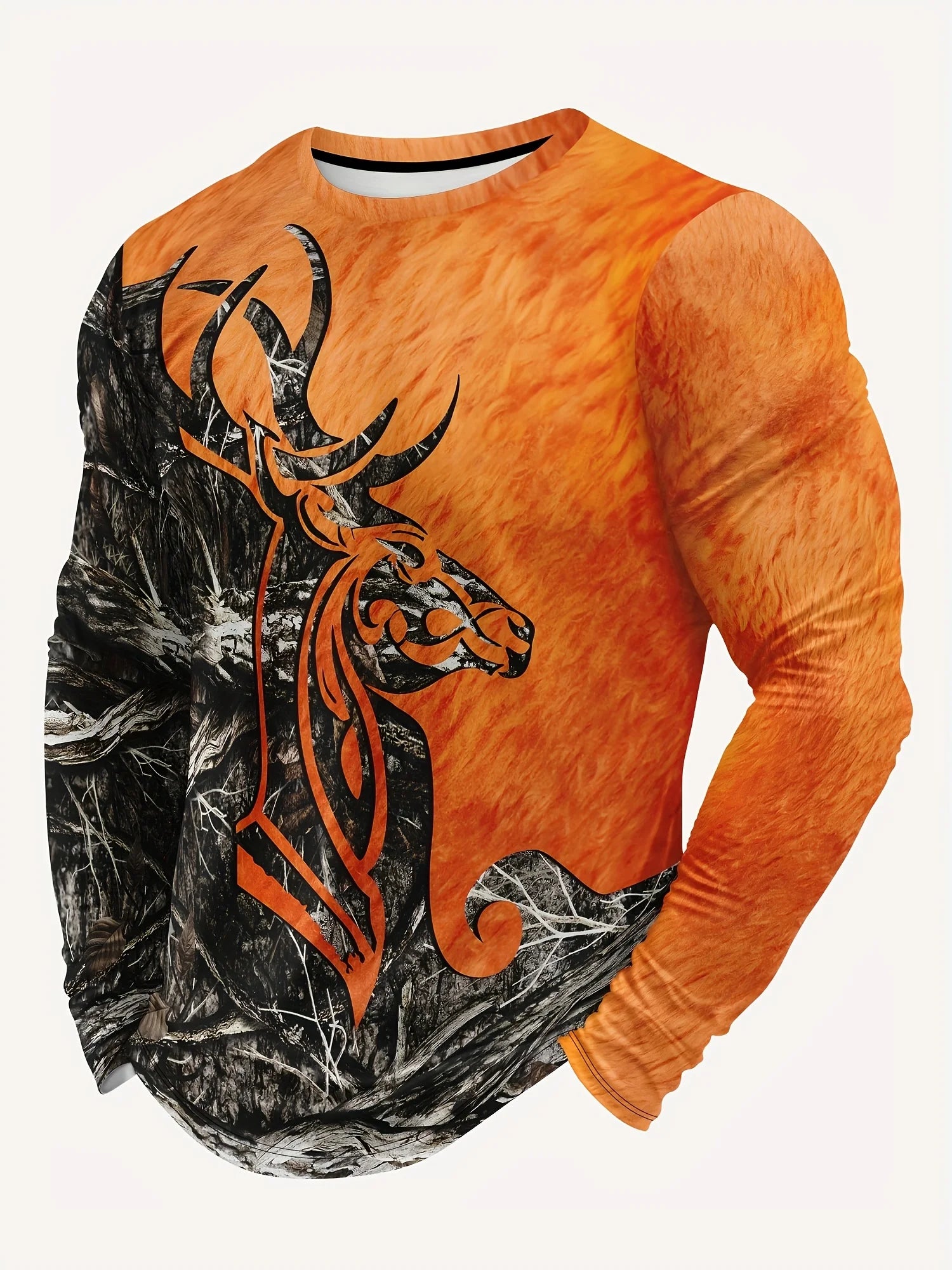 T-Shirts for Men Autumn Mens Clothing Round Neck Tops Long Sleeve Shirts 3D Print Graphic T Shirts Vintage Oversize Men T-Shirt